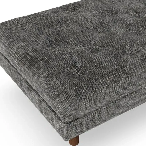 Cushioned Footstool - Charcoal, Chenille
