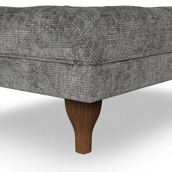 Cushioned Footstool - Charcoal, Chenille