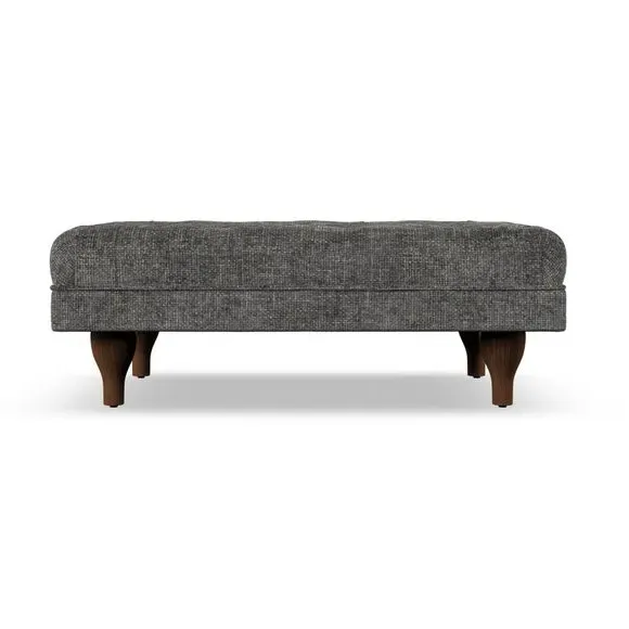 Cushioned Footstool - Charcoal, Chenille