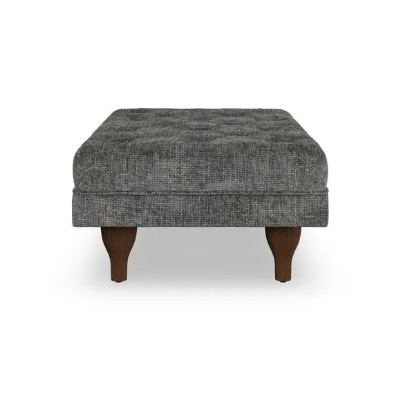 Cushioned Footstool - Charcoal, Chenille