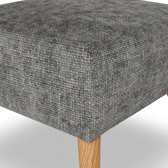 Cushioned Footstool - Charcoal, Chenille