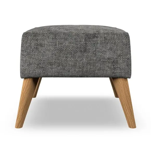 Cushioned Footstool - Charcoal, Chenille