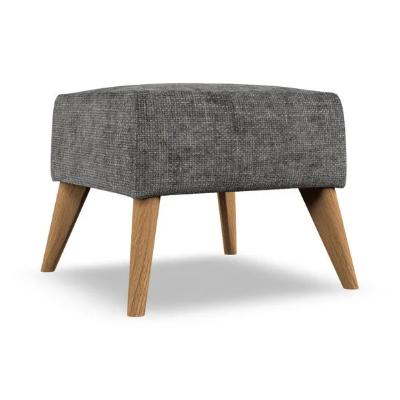 Cushioned Footstool - Charcoal, Chenille