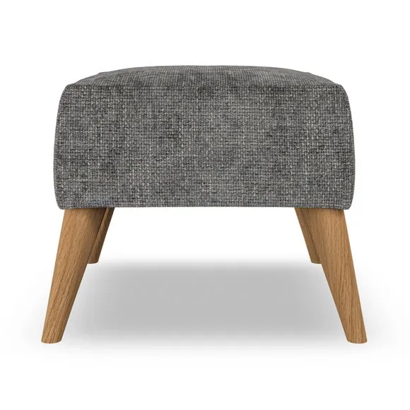 Cushioned Footstool - Charcoal, Chenille