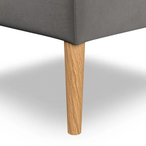Cushioned Footstool - Charcoal, Velvet