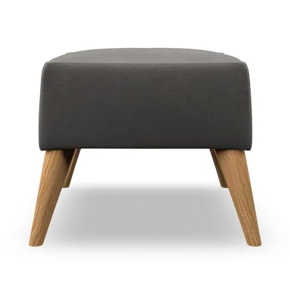 Cushioned Footstool - Charcoal, Velvet