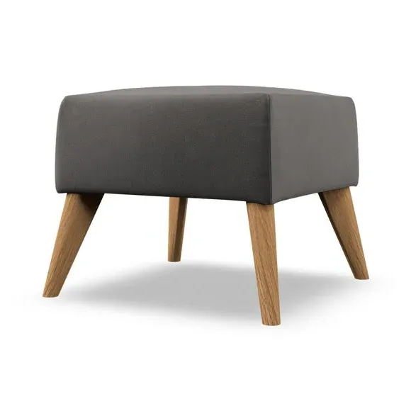 Cushioned Footstool - Charcoal, Velvet