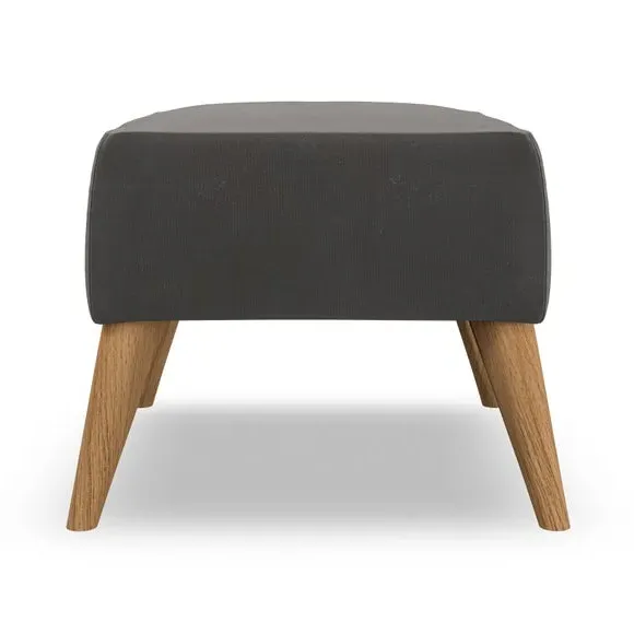 Cushioned Footstool - Charcoal, Velvet