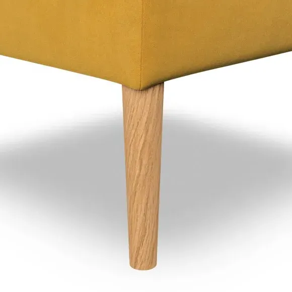 Cushioned Footstool - Gold, Velvet