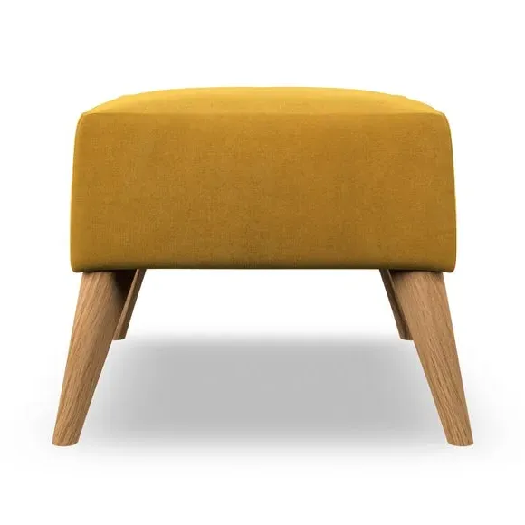 Cushioned Footstool - Gold, Velvet