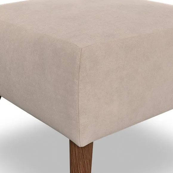 Cushioned Footstool - Natural, Velvet