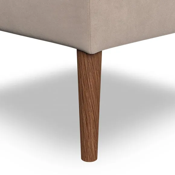 Cushioned Footstool - Natural, Velvet