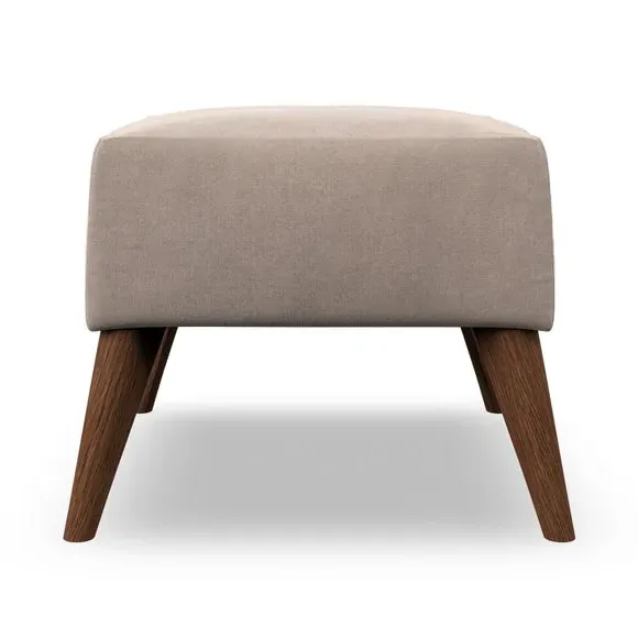 Cushioned Footstool - Natural, Velvet