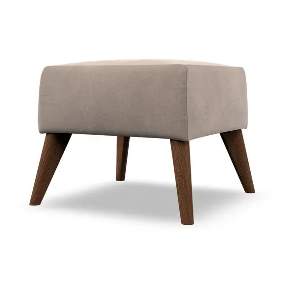 Cushioned Footstool - Natural, Velvet