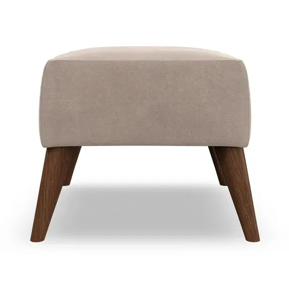 Cushioned Footstool - Natural, Velvet