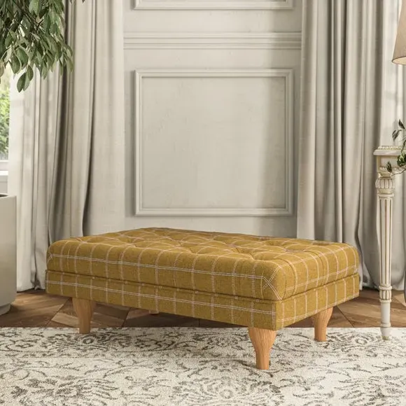 Cushioned Footstool - Ochre