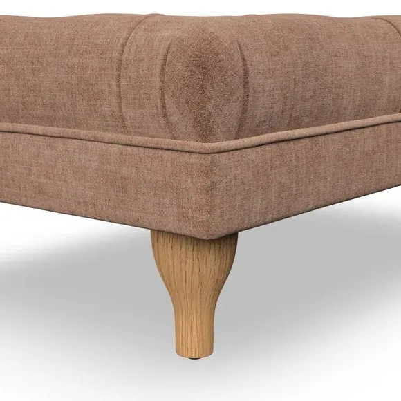 Cushioned Footstool - Soft Clay, Chenille