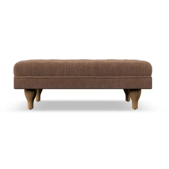 Cushioned Footstool - Soft Clay, Chenille