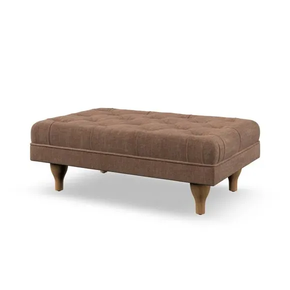 Cushioned Footstool - Soft Clay, Chenille
