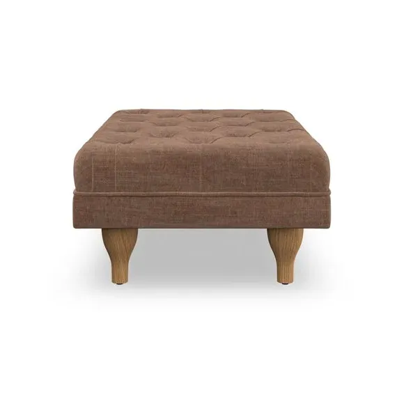 Cushioned Footstool - Soft Clay, Chenille