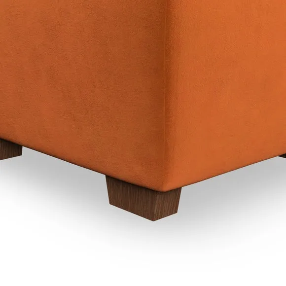 Cushioned Footstool with Turned Legs - Ginger