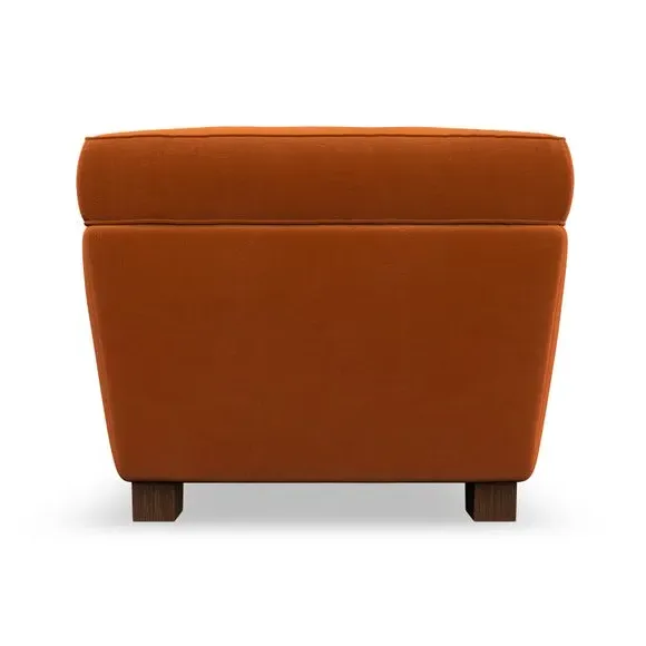Cushioned Footstool with Turned Legs - Ginger