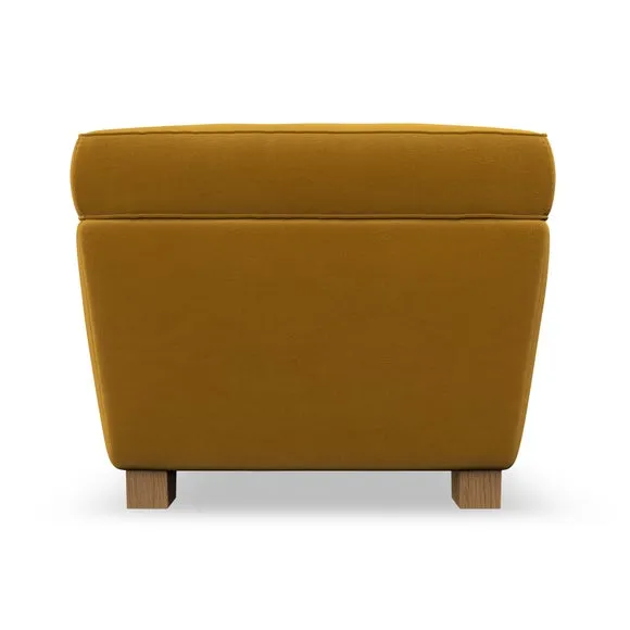 Cushioned Footstool with Turned Legs - Gold