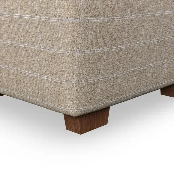 Cushioned Footstool with Turned Legs - Natural