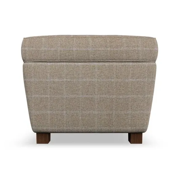 Cushioned Footstool with Turned Legs - Natural