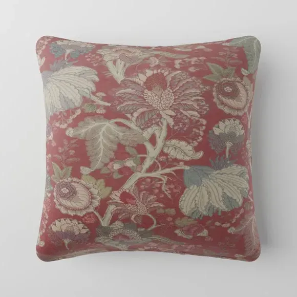 Custom Cushion Cover - Cranberry, Floral Fabric