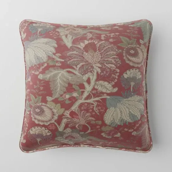 Custom Cushion Cover - Cranberry, Floral Fabric