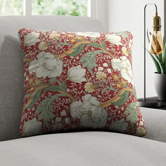 Custom Cushion Cover Floral - Paprika, Polyester