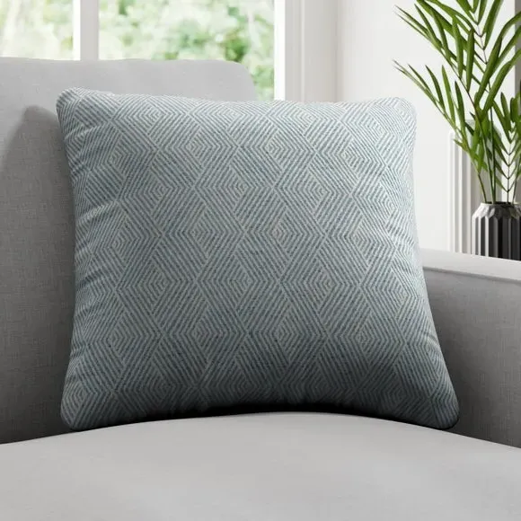 Custom Cushion Cover Geometric - Blue, Cotton