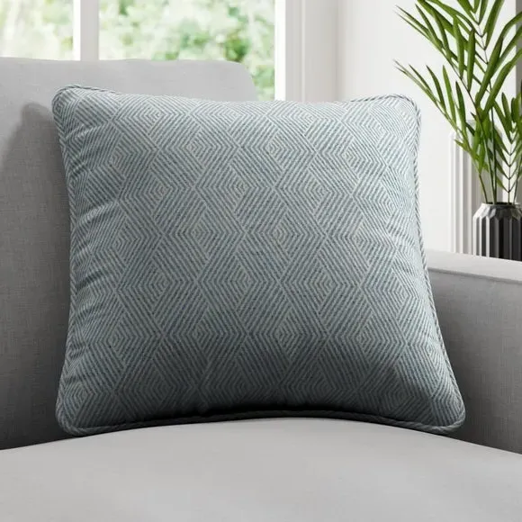 Custom Cushion Cover Geometric - Blue, Cotton