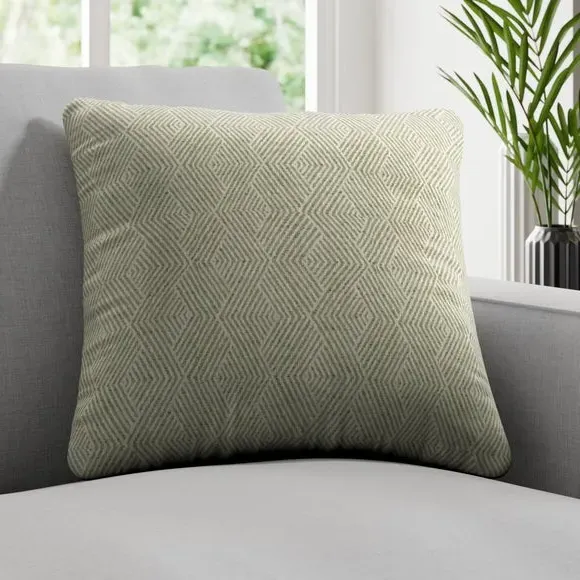 Custom Cushion Cover Geometric - Olive, Cotton