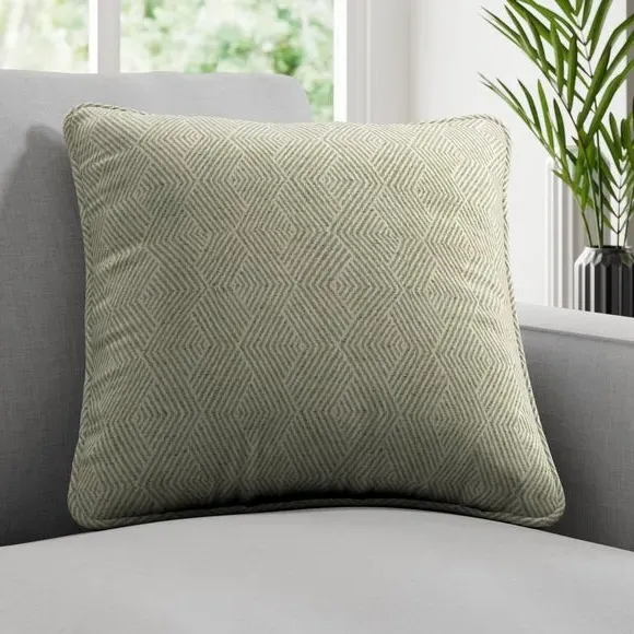 Custom Cushion Cover Geometric - Olive, Cotton