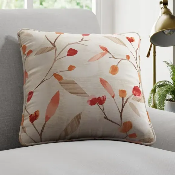 Custom Cushion Cover with Branch Print - Rosso