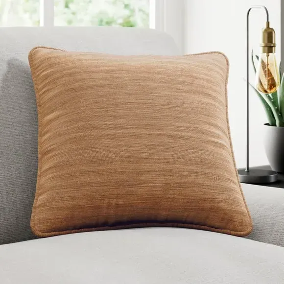 Custom Cushion Cover with Edge Options - Ochre