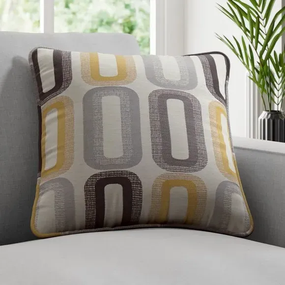 Custom Cushion Cover with Edge Options - Ochre
