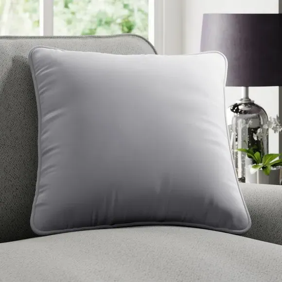 Custom Cushion Cover with Edge Options - Pewter