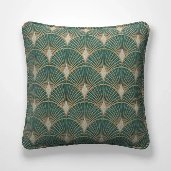 Custom Cushion Cover with Embossed Design - Emerald