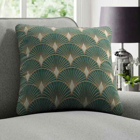 Custom Cushion Cover with Embossed Design - Emerald image