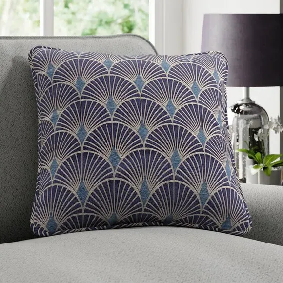 Custom Cushion Cover with Embossed Design - Sapphire