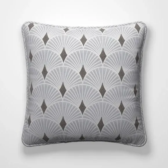 Custom Cushion Cover with Embossed Design - Silver