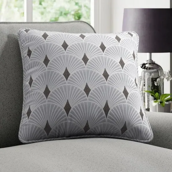 Custom Cushion Cover with Embossed Design - Silver