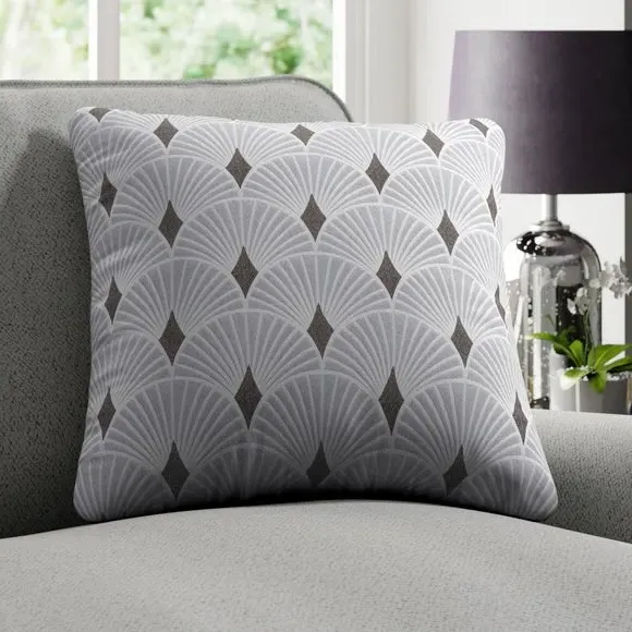 Custom Cushion Cover with Embossed Design - Silver