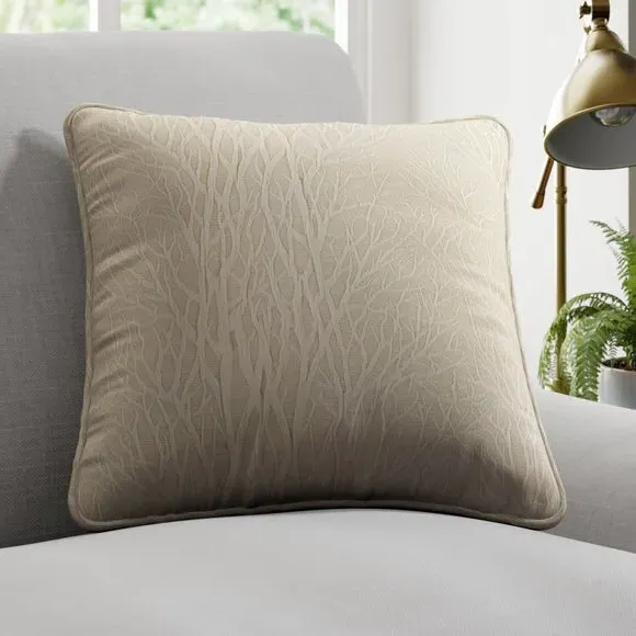 Custom Cushion Cover with Leaf Design - Grey