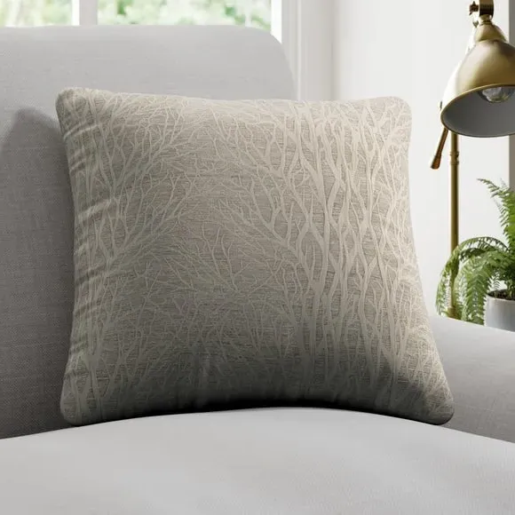 Custom Cushion Cover with Leaf Design - Grey