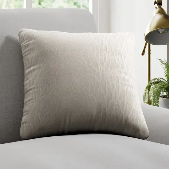 Custom Cushion Cover with Leaf Design - Grey