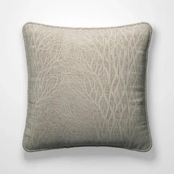 Custom Cushion Cover with Leaf Design - Grey
